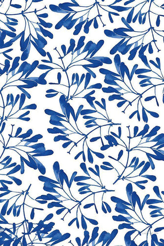 Modern Leaves II White Modern Wood Framed Art Print with Double Matting by Charro, Mercedes Lopez