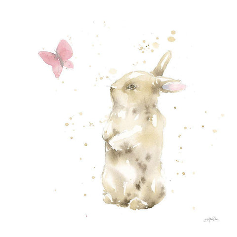 Dreaming Bunny III Black Modern Wood Framed Art Print with Double Matting by Pete, Katrina