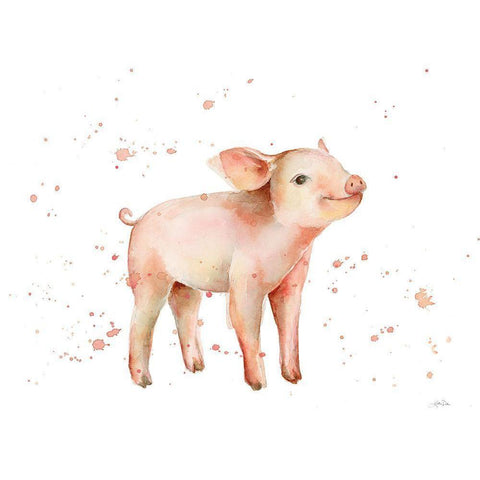 Sweet Piggy Black Modern Wood Framed Art Print by Pete, Katrina