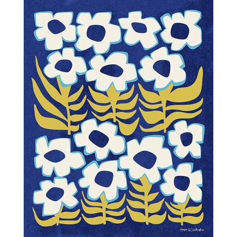 Flower Power III Black Modern Wood Framed Art Print with Double Matting by Gallagher, Megan