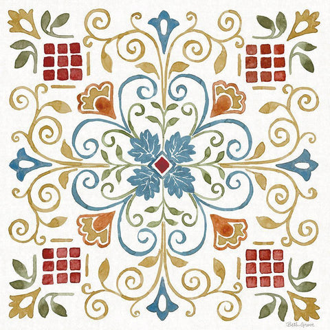 Mediterranean Motif IV White Modern Wood Framed Art Print by Grove, Beth