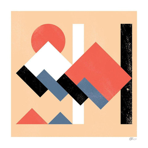 Shapes and Forms White Modern Wood Framed Art Print with Double Matting by Paterson, Robert John