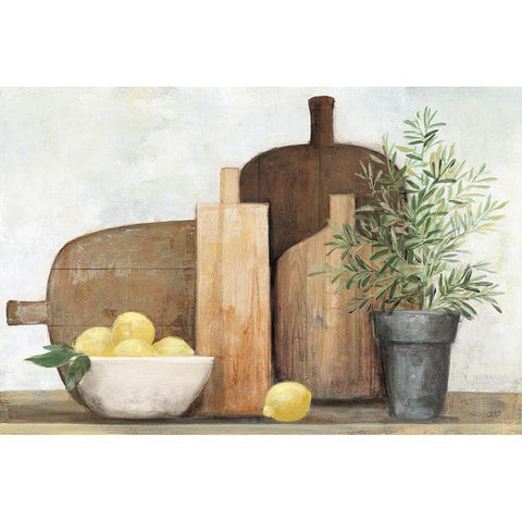 Rustic Kitchen Brown White Modern Wood Framed Art Print by Purinton, Julia