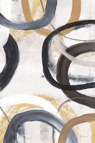 Dwell I Gold Neutral Crop White Modern Wood Framed Art Print with Double Matting by Warrick, Cheryl