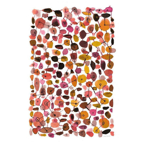 Mid Century III Plum Vertical Black Modern Wood Framed Art Print with Double Matting by Warrick, Cheryl