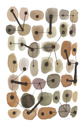 Mid Century II Warm Neutral Vertical White Modern Wood Framed Art Print with Double Matting by Warrick, Cheryl