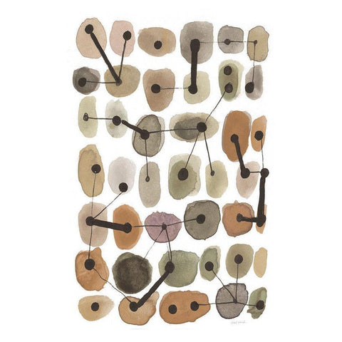 Mid Century II Warm Neutral Vertical Black Modern Wood Framed Art Print by Warrick, Cheryl