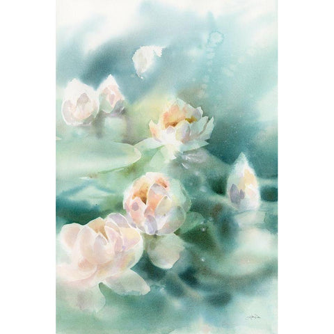 Water Lily II Black Modern Wood Framed Art Print with Double Matting by Pete, Katrina