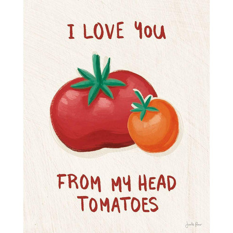 Tomato Toss I Black Modern Wood Framed Art Print with Double Matting by Penner, Janelle