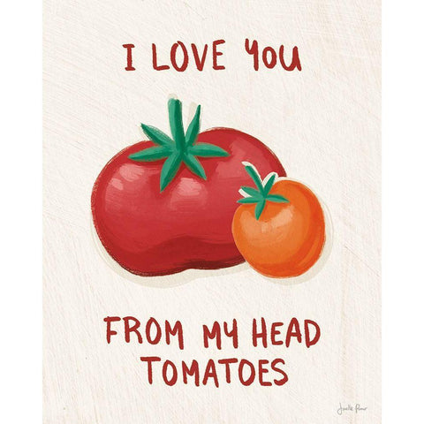 Tomato Toss I White Modern Wood Framed Art Print by Penner, Janelle