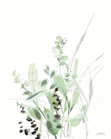 Grasses II White Modern Wood Framed Art Print with Double Matting by Pete, Katrina