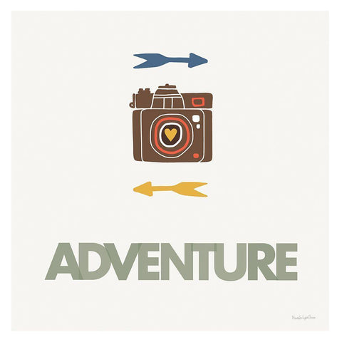 Adventure White Modern Wood Framed Art Print with Double Matting by Charro, Mercedes Lopez