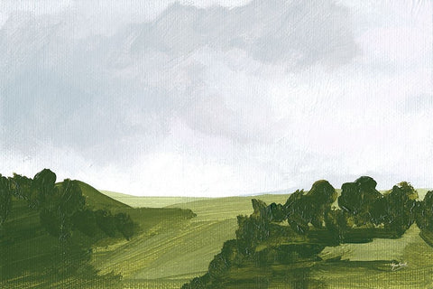 Country Lane Blue Sky Black Ornate Wood Framed Art Print with Double Matting by Mack, Lynn