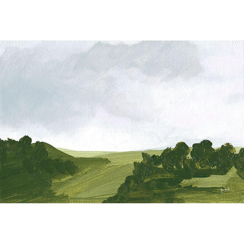 Country Lane Blue Sky Black Modern Wood Framed Art Print by Mack, Lynn