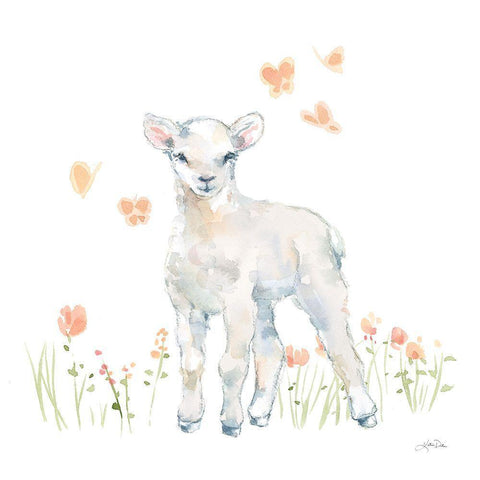 Spring Lambs II Gold Ornate Wood Framed Art Print with Double Matting by Pete, Katrina