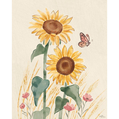 Sunflower Season VIII Bright White Modern Wood Framed Art Print by Penner, Janelle