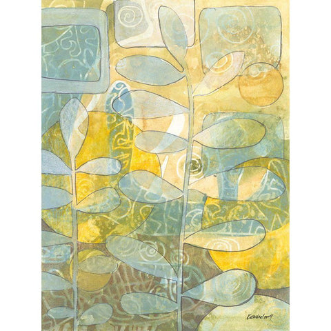 Rising Green I White Modern Wood Framed Art Print by Lovell, Kathrine