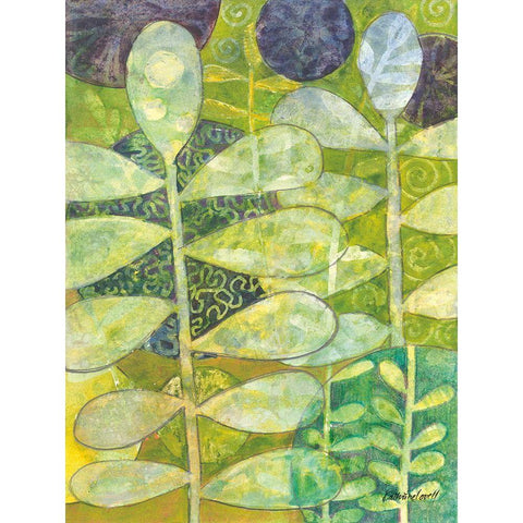 Rising Green III Gold Ornate Wood Framed Art Print with Double Matting by Lovell, Kathrine