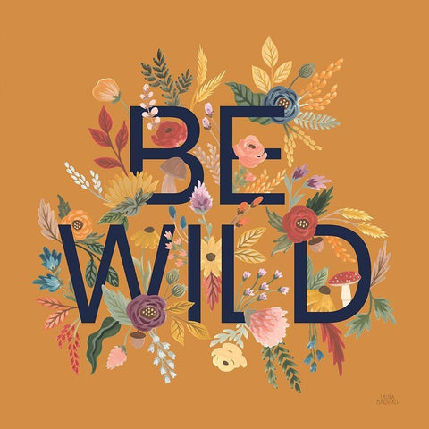 Harvest Garden II Dark Blue Letters Black Modern Wood Framed Art Print by Marshall, Laura