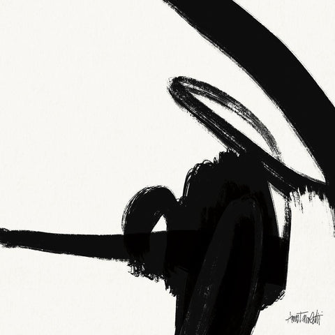 Black and White Abstract II White Modern Wood Framed Art Print with Double Matting by Tavoletti, Anne