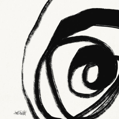 Black and White Abstract III White Modern Wood Framed Art Print with Double Matting by Tavoletti, Anne