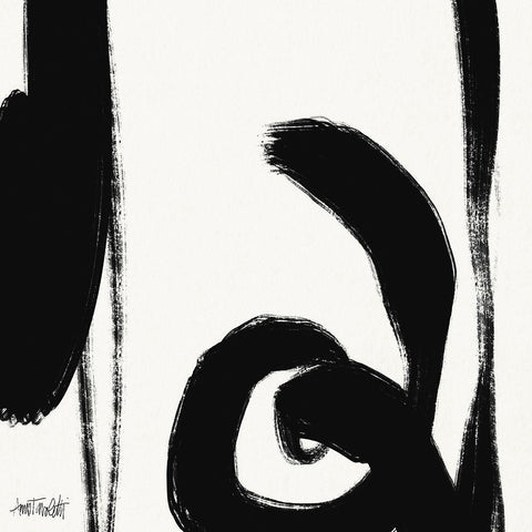 Black and White Abstract IV White Modern Wood Framed Art Print with Double Matting by Tavoletti, Anne