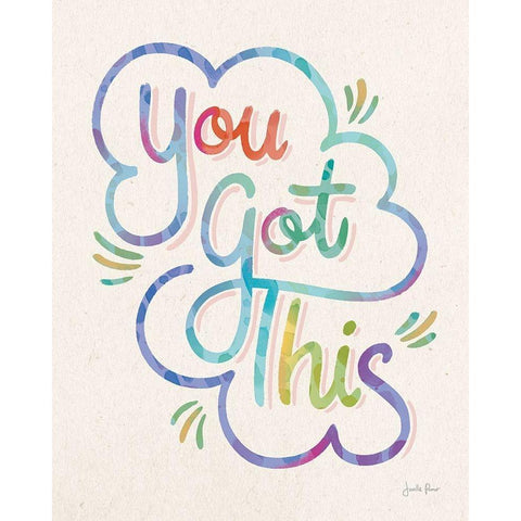 You Got This I Colorful Black Modern Wood Framed Art Print with Double Matting by Penner, Janelle