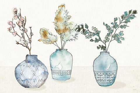 Fresh Farmhouse I Blue White Modern Wood Framed Art Print with Double Matting by Tavoletti, Anne