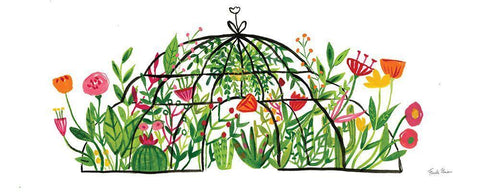 Greenhouse Blooming I White Modern Wood Framed Art Print with Double Matting by Zaman, Farida