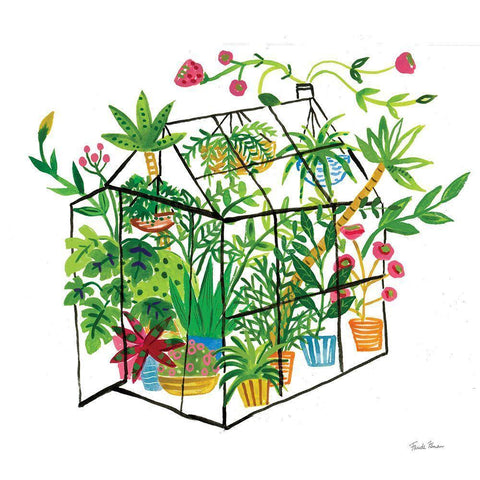 Greenhouse Blooming V Black Modern Wood Framed Art Print with Double Matting by Zaman, Farida