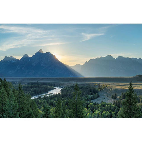 Snake River Overlook Color White Modern Wood Framed Art Print by Majchrowicz, Alan