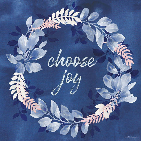 Indigo Petals V White Modern Wood Framed Art Print by Grove, Beth