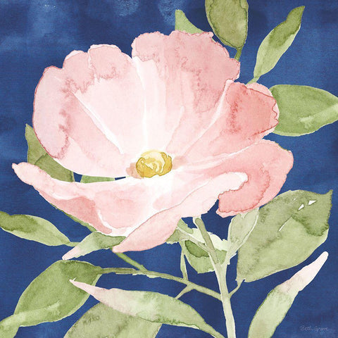 Indigo Petals IX Gold Ornate Wood Framed Art Print with Double Matting by Grove, Beth