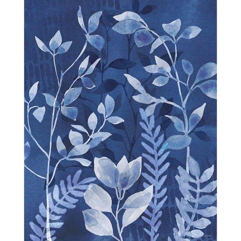 Indigo Petals X White Modern Wood Framed Art Print by Grove, Beth