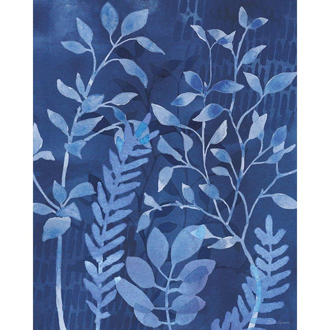 Indigo Petals XI White Modern Wood Framed Art Print by Grove, Beth