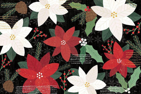 Mod Holiday I Dark White Modern Wood Framed Art Print with Double Matting by Charron, Veronique