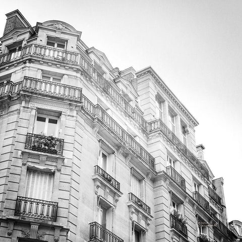 Paris Moments II BW Gold Ornate Wood Framed Art Print with Double Matting by Marshall, Laura