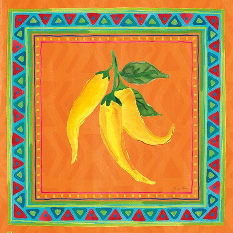 Mucho Caliente II White Modern Wood Framed Art Print by Zaman, Farida