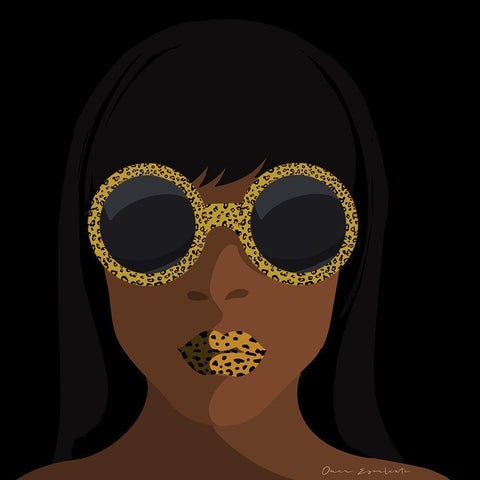 Accessorize I Square Gold Ornate Wood Framed Art Print with Double Matting by Escalante, Omar