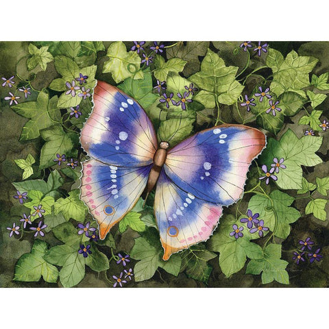 Garden Butterfly Black Modern Wood Framed Art Print by McKenna, Kathleen Parr