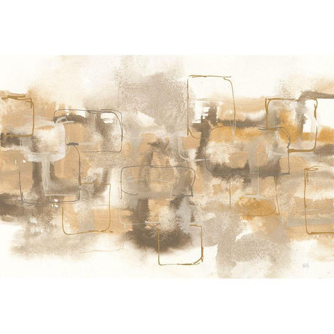 Golden Neutrals II White Modern Wood Framed Art Print by Paschke, Chris