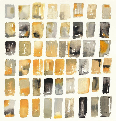 City Windows I Autumn Black Ornate Wood Framed Art Print with Double Matting by Novak, Shirley