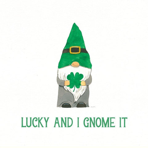 St Patricks Day Gnomes II Lucky Black Modern Wood Framed Art Print by Jackson, Jenaya