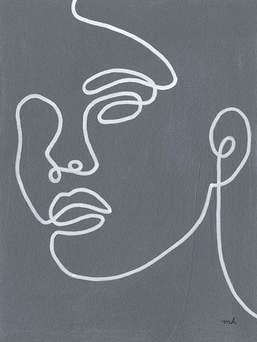 About Face II White Modern Wood Framed Art Print with Double Matting by Hershey, Moira