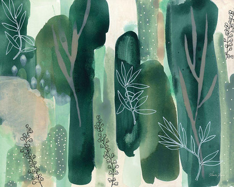 Hidden Forest White Modern Wood Framed Art Print with Double Matting by Horn, Laura