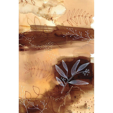 Subtle Autumn White Modern Wood Framed Art Print by Horn, Laura