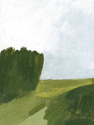 Lotts Lane Blue White Modern Wood Framed Art Print with Double Matting by Mack, Lynn