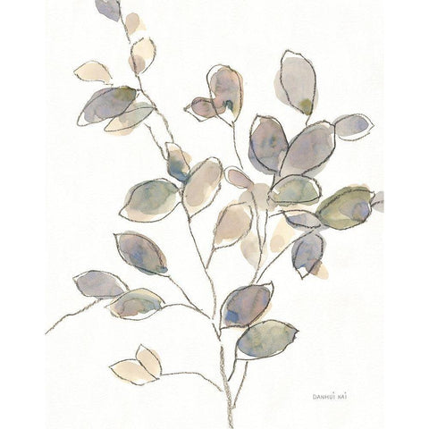 Transparent Branch White Modern Wood Framed Art Print by Nai, Danhui