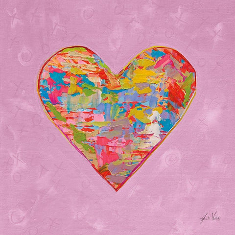 First Love on Pink Black Modern Wood Framed Art Print by Vertentes, Jeanette