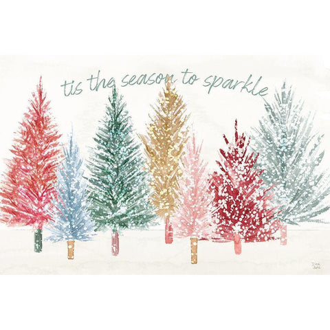 Holiday Sparkle I Black Modern Wood Framed Art Print with Double Matting by June, Dina